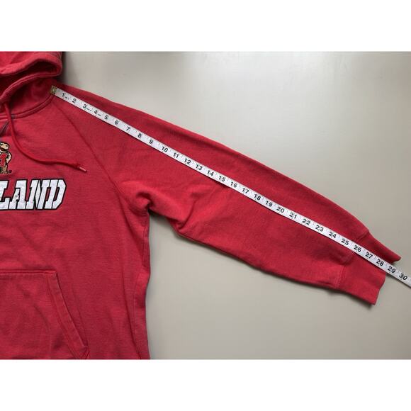 Champion Mens University Of Maryland Terps XL Red Embroidered Logo Hoodie - Picture 4 of 13